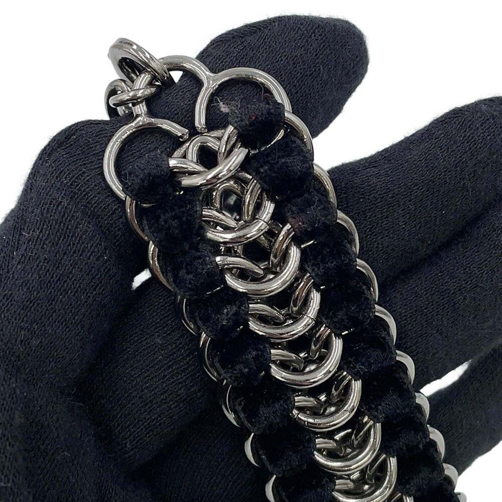 CHANEL Authentic Black Pearl Logo Charm Bracelet - Picture 9 of 12
